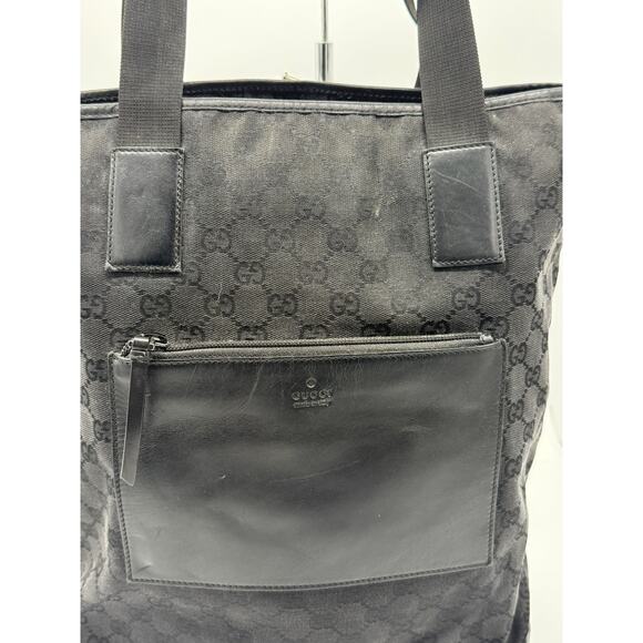 GUCCI Black Guccissima Monogram Nylon Tote Bag with leather*COA included - Picture 13 of 16